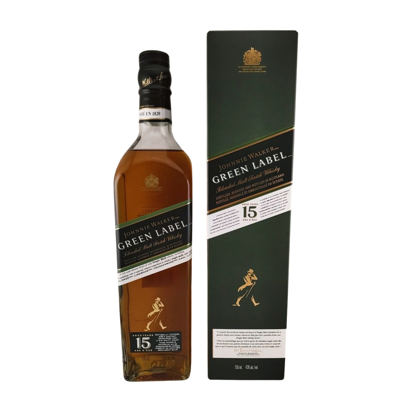 JOHNNIE WALKER GREEN LABEL 750ML